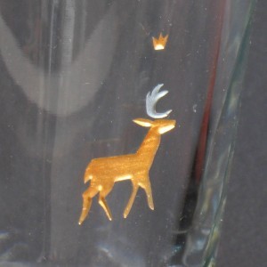 Detail Hirsch Glasgravur vergoldet