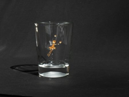 Fee 3 Glasgravur Fee mit Stern vergoldet