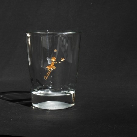 Fee 3 Glasgravur Fee mit Stern vergoldet