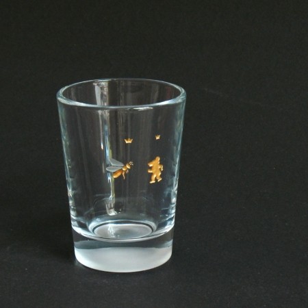 1 Biene und Bär, Gravur vergoldet