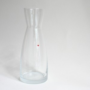 Karaffe Herz + Krone Gravur in Rot und Gold