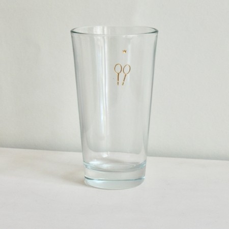 Großes Glas, o3, mit Symbolgravur: 2 Tennisschläger