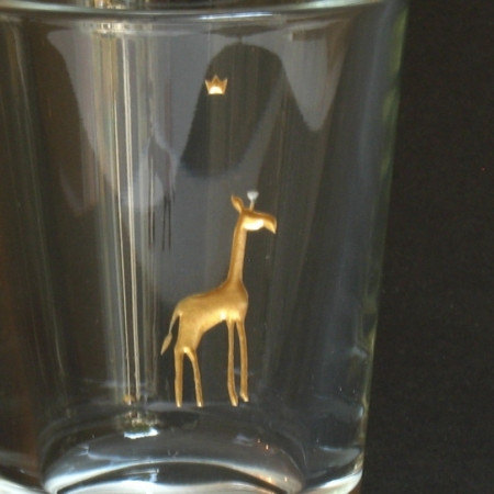 Glas Gravur vergoldet: Giraffe